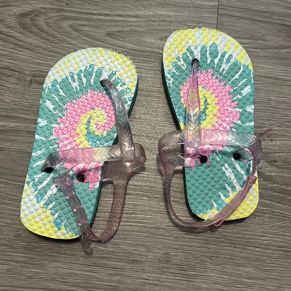 Tie dye flip flops